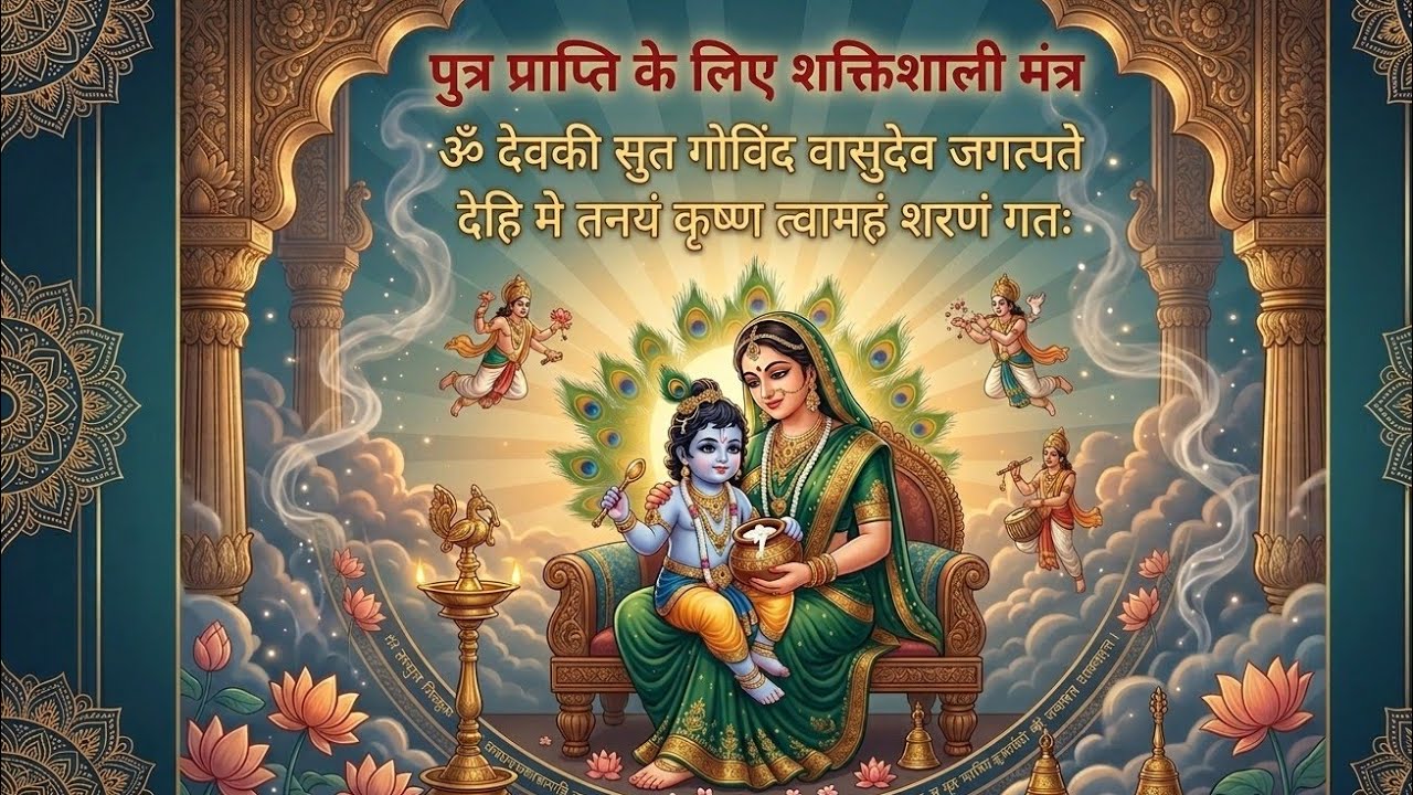 पुत्र प्राप्ति के लिए शक्तिशाली मंत्र:ॐ देवकी सुत गोविंद वासुदेव जगत्पते Om Dev Putra Prapti Mantra💥