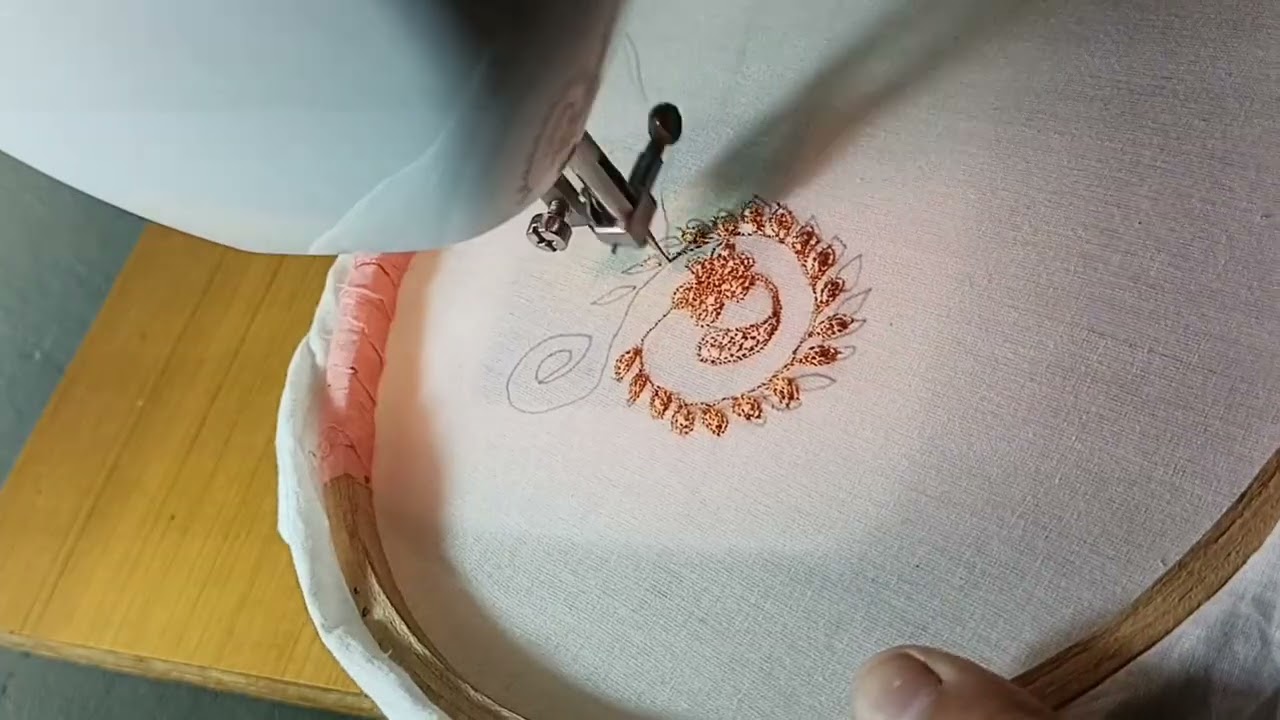 Zari embroidery#sewing machine #embroidery for beginners ke liye