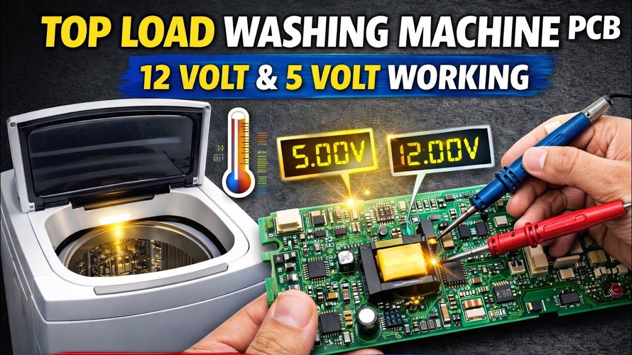TOP LOAD WASHING MASHINE PCB 12 volt 5 volt working 