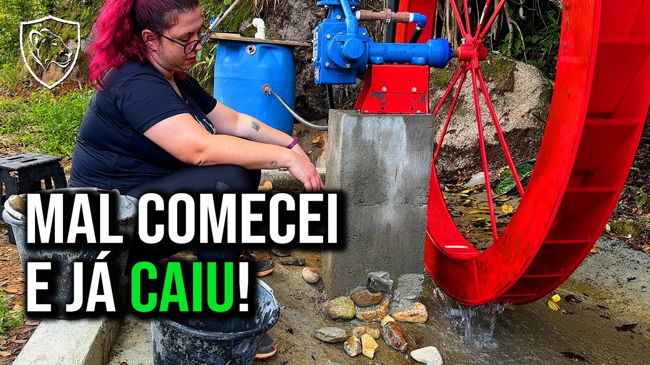 Primeira etapa das pedras decorativas na RODA D'ÁGUA do RANCHO SV