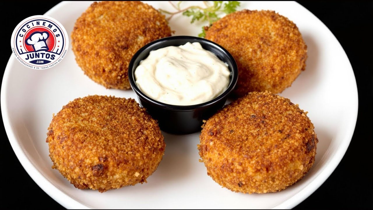 Tortitas de Atún Doraditas y Jugosas: Con papas cocinadas con una cucharada de aceite.