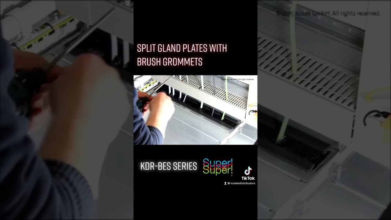 #icotek KDR-BES split gland plates with brush grommets for #Rittal TS 8 enclosures