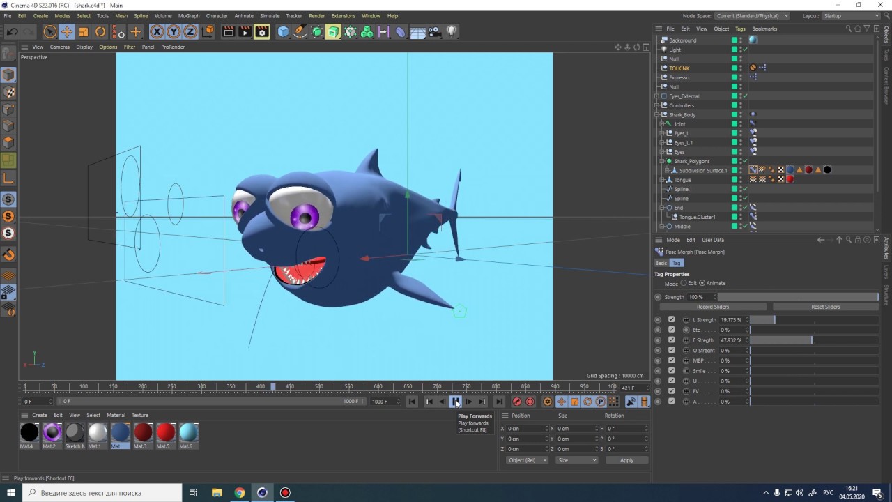 Cinema 4D / Auto lips sync Python and Pose Morph