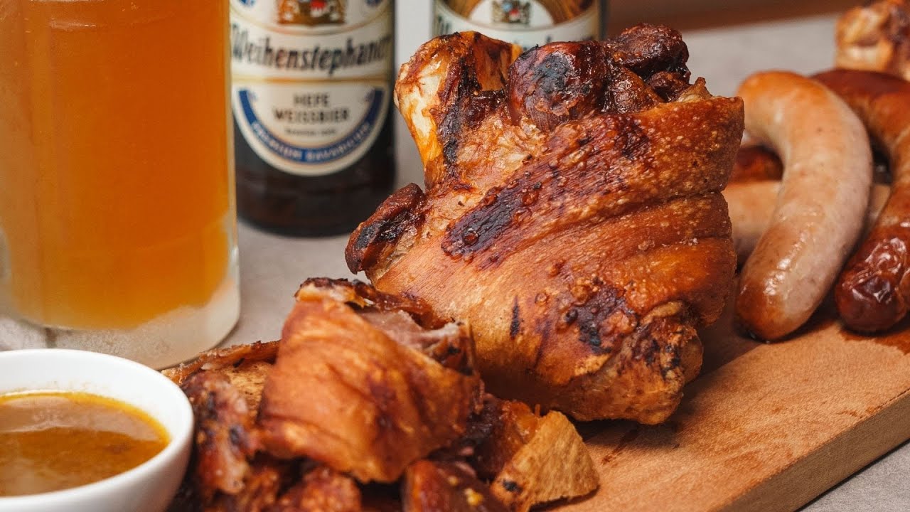 Our Oktoberfest meal | Make the CRISPIEST air fryer Pork Knuckle and drink German Beer with us