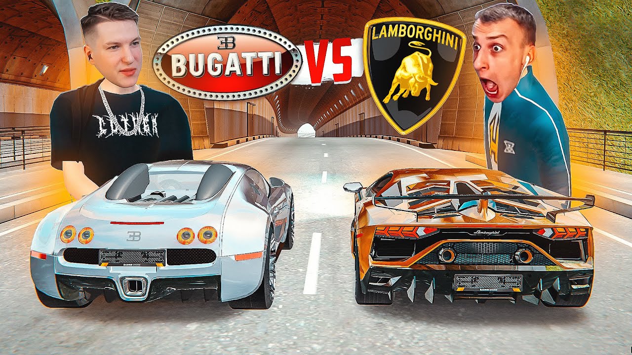 Гонка Ключ🔑 на Ключ🔑 Стэн Лютер vs Ляшов! Lamborghini vs Bugatti в GTA КРМП