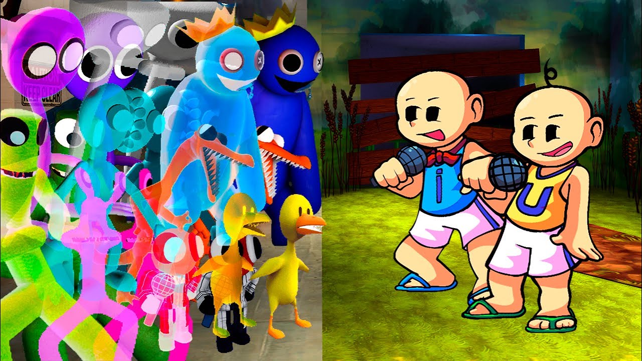 UPIN & IPIN together Vs FNF Different Characters Rainbow Friends (FNF Mod)