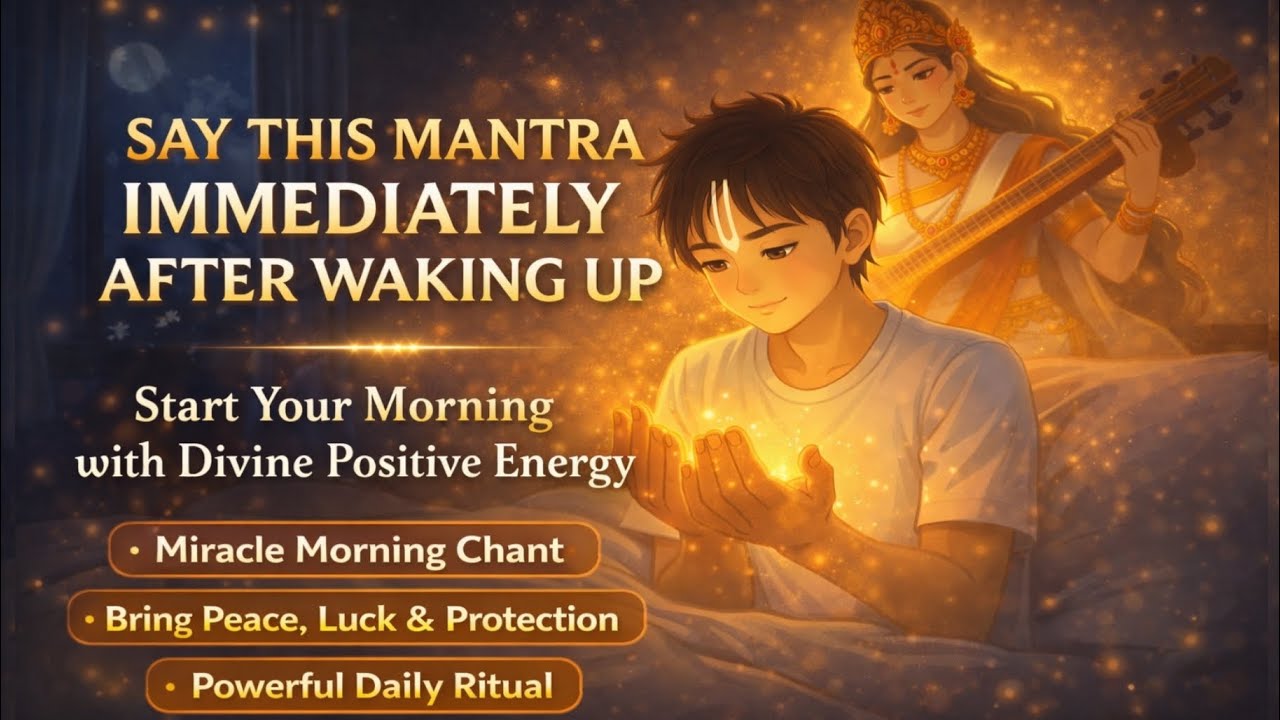 सुबह उठते ही यह मंत्र बोलें | Karagre Vasate Lakshmi | Morning Miracle Mantra for Peace, and Luck ❤️