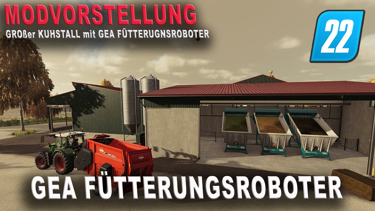 LS22 - Modvorstellung - Großer Kuhstall Mit GEA Futterautomat [PC/MAC]