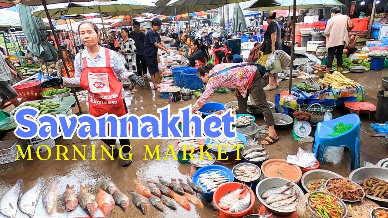 ตลาดเช้าสะหวันนะเขต: เมนูเด็ดร้านอร่อย ของป่า อาหารพื้นบ้านมีเยอะ Savannakhet Morning Market
