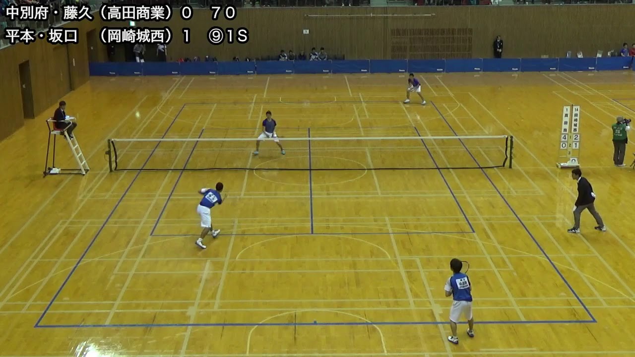 【好プレー集】2019 全日本高校選抜ソフトテニス大会　男子準決勝１−２　高田商業（中別府・藤久）vs岡崎城西（平本・坂口）