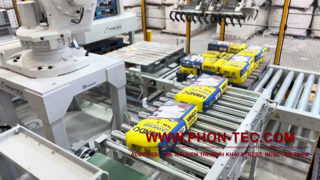 PHON-TECH RP1 DOUBLE-BAG GRIPPER FULLY ROBOT PALLETIZER SYSTEM