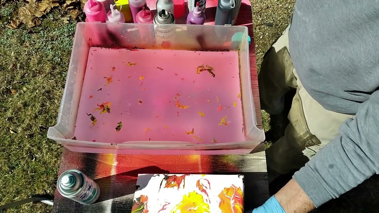 #47 Hydro Dipping Art 12x12 canvas