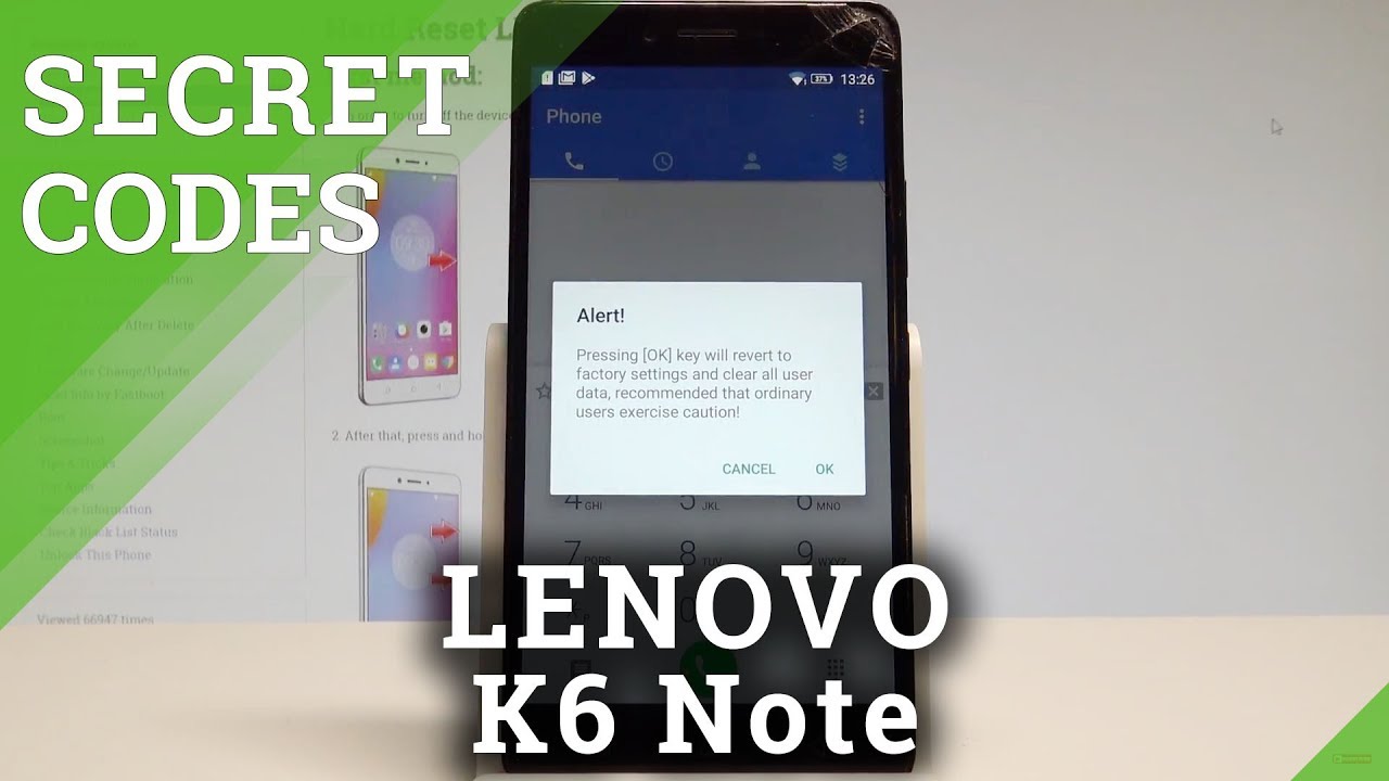 LENOVO K6 Note КОДЫ / Секретное меню / Скрытый режим / Хитрости |HardReset.Info