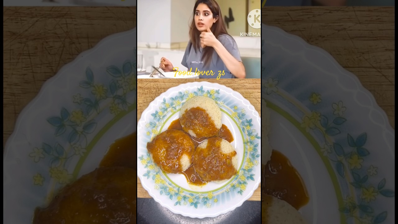 Janhvi Kapoor Tries Chicken Curry with Idli! 🤯 South Indian Twist !too much yammy#idli #chikencurry