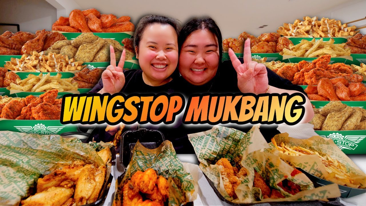 Крылышки «Баффало» от Wingstop Mukbang с лимоном, перцем, чесноком, пармезаном и манго с хабанеро...