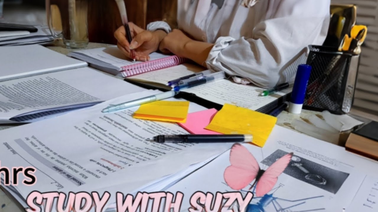 4hrs study with Suzy. pomodoro 50/10.rain sounds & lofi music | ادرس معي |