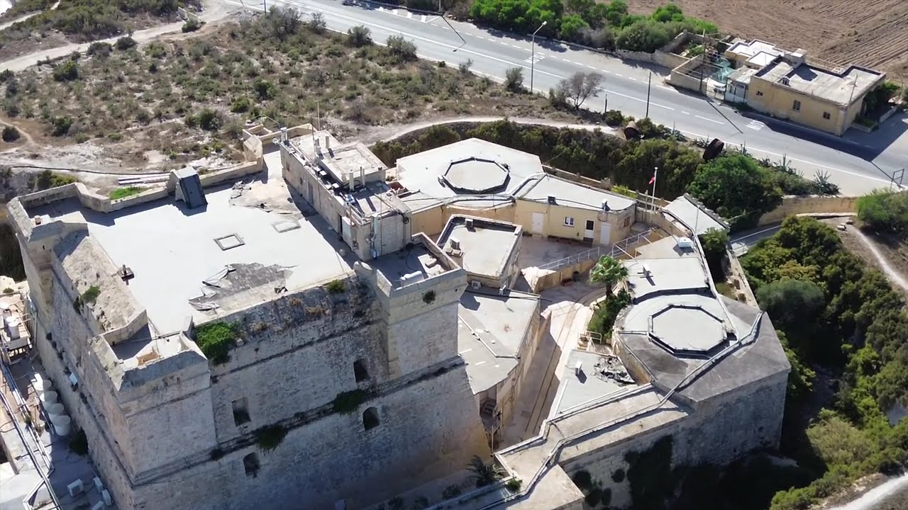 Malta Marsaxlokk Fort San Lucian and viewpoint Lighthouse Il Kalanka 4K