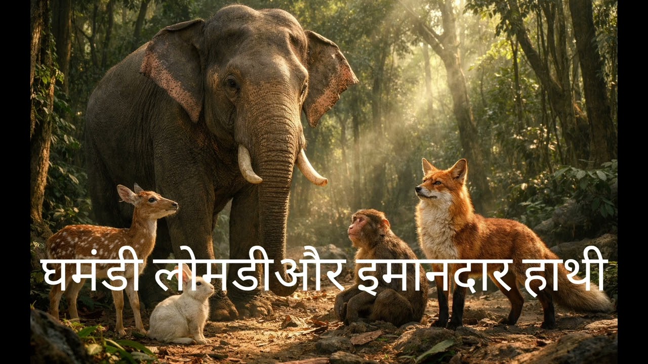 ✨घमंडी लोमड़ी 🦊और ईमानदार हाथी🐘#kidsstory #kids #animals #animalstory 🌿🌿