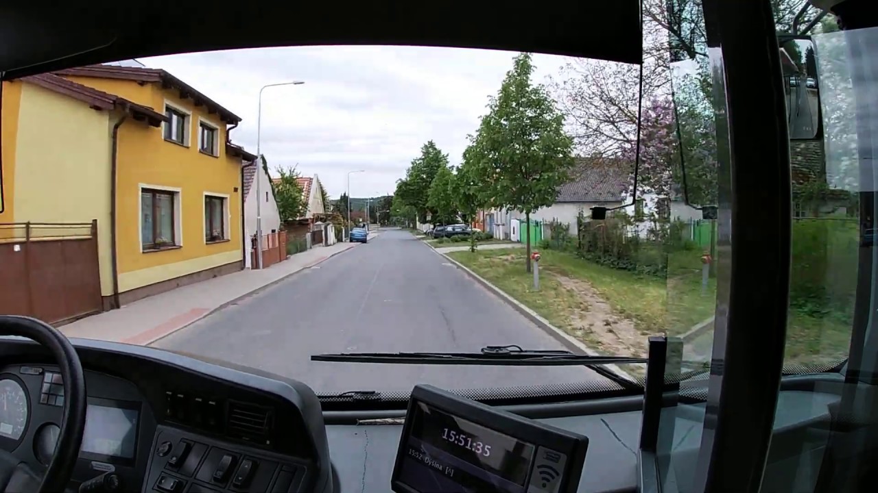 Linka 54 Doubravka - Dýšina, Nová Huť | pohled z kabiny