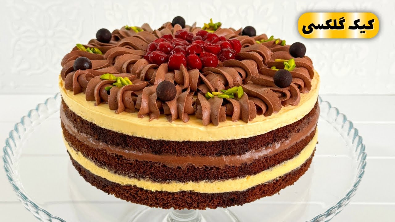 کیک گلکسی: کیک با بافت عالی با فیلینگ پنیری و کرم کارامل حتما امتحانش کن 😍