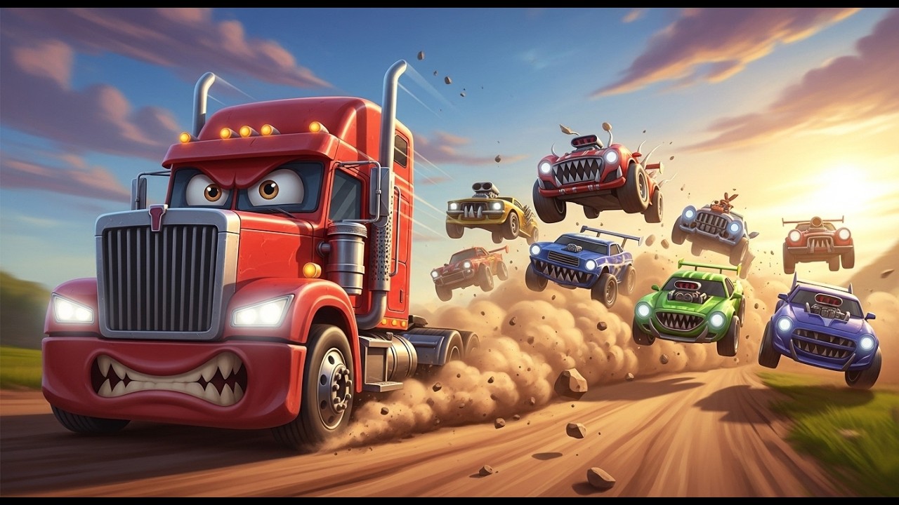 Giant Truck vs Monster Cars 😱 OFFROAD CHAOS!