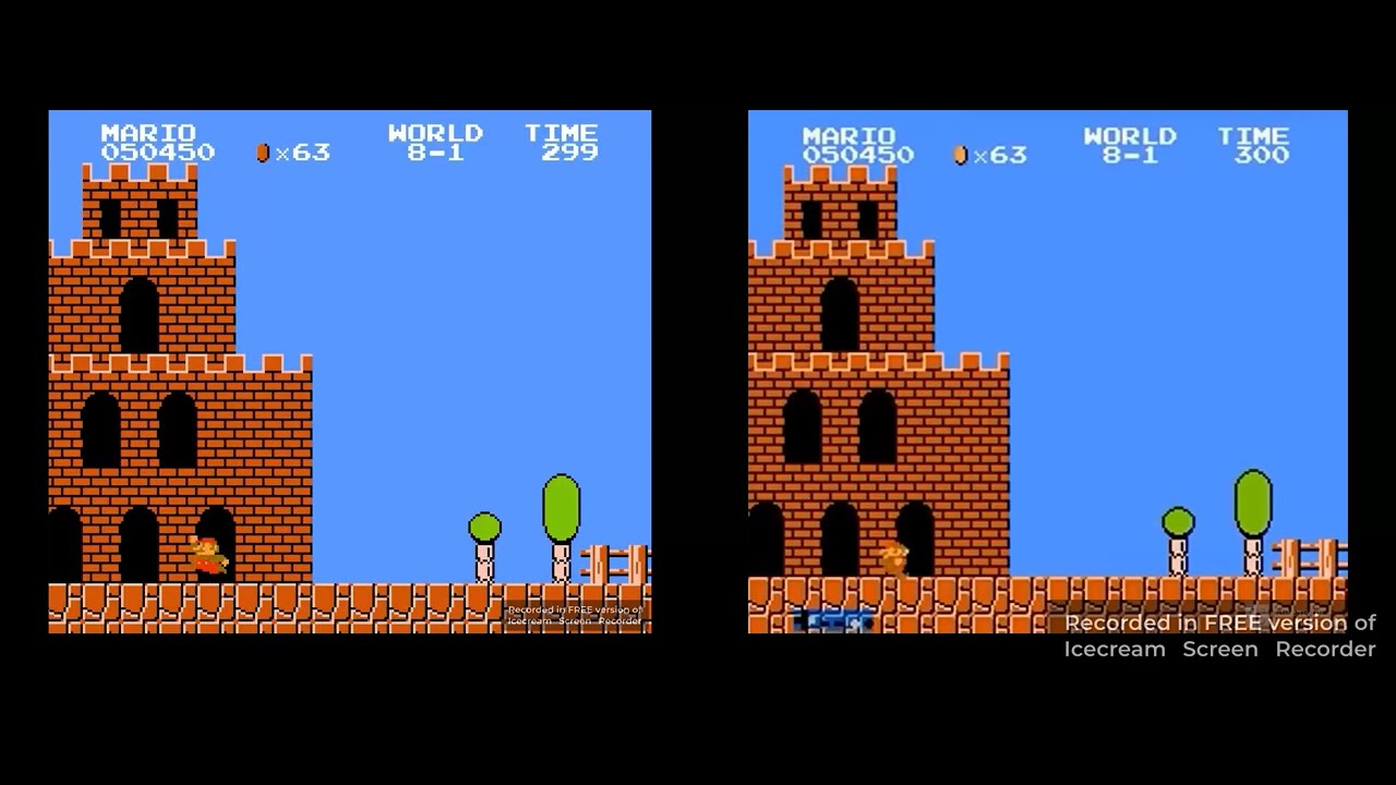 Super Mario Bros. Fake WR (4:54.265) by Super Brad Gaming vs. RTA Rules TAS (4:54.265) by Maru v2.0