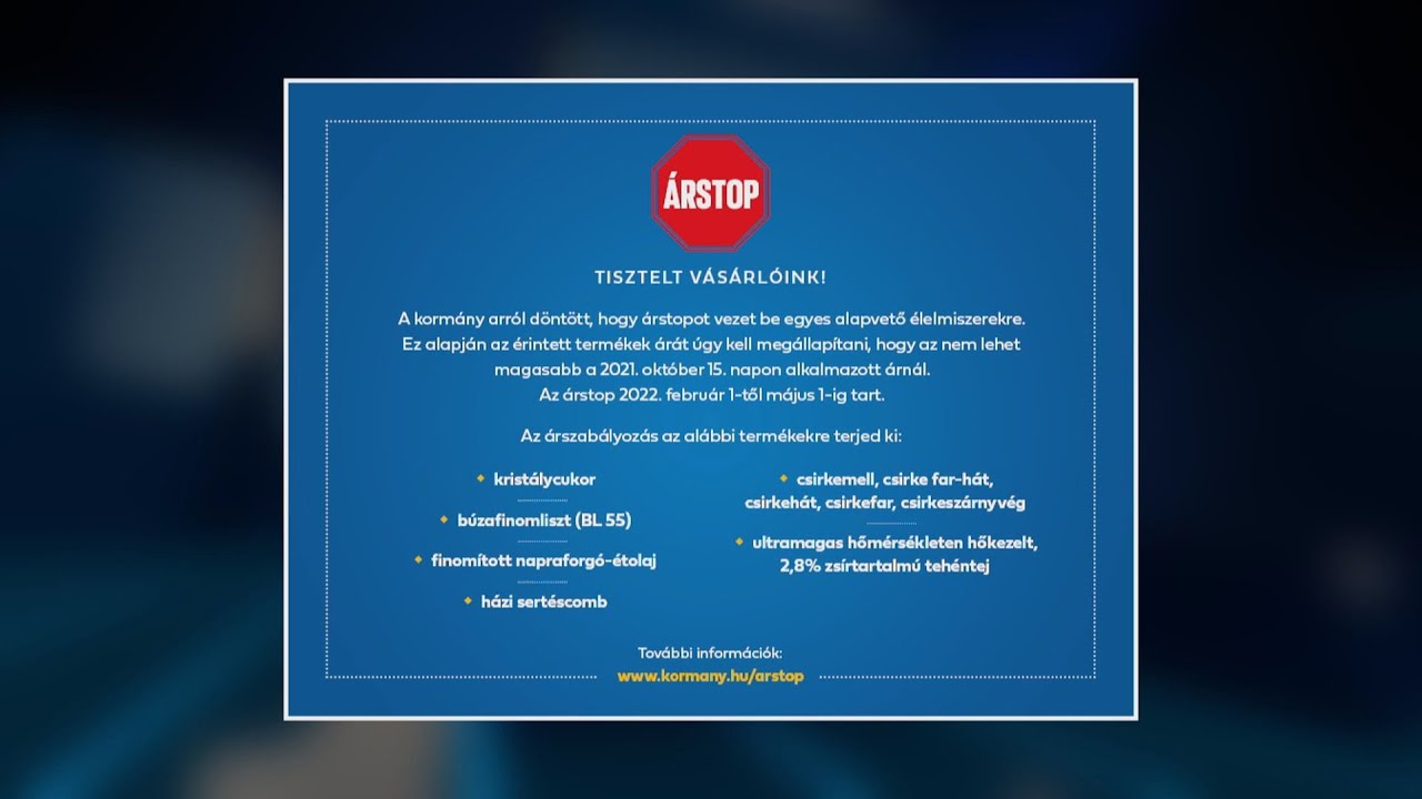 Kr&oacute;nika: Febru&aacute;r elsej&eacute;n &eacute;letbe l&eacute;p az &eacute;lelmiszer &aacute;rstop (2022.01.31.)