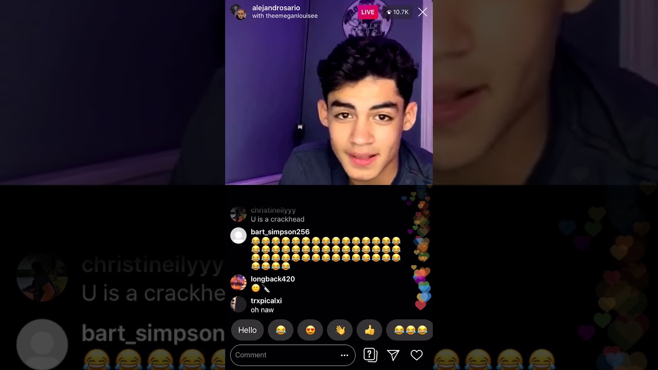 Alejandro goes live with theemeganlouisee (1/29/20) part 2