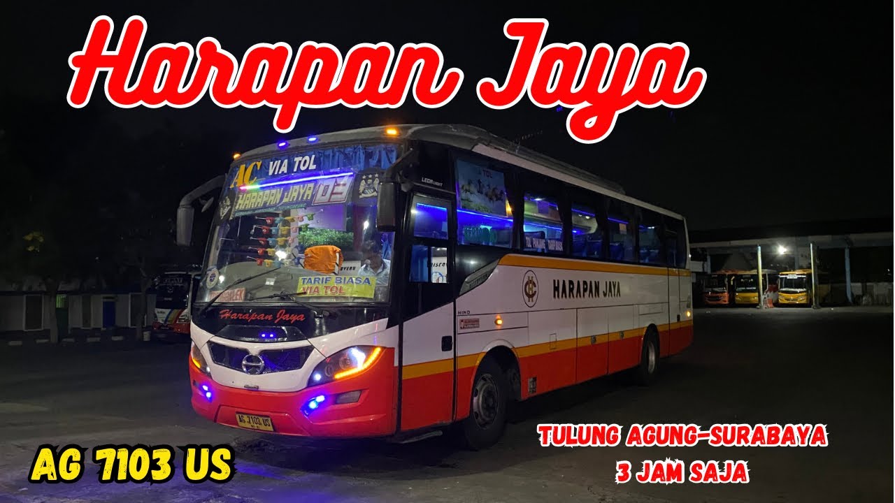 DRIVER MUDA🔥 LIGA MALAM SABTU PENUMPANG SEPI TETAP SAT SET | trip bus Harapan Jaya ATB AG 7103 US