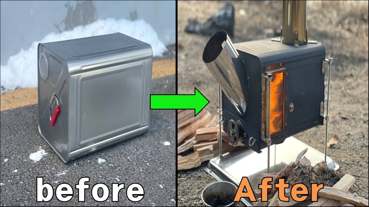캠핑 깡통 오븐스토브 만들기/용접없음/화목난로/Camping/empty Can Oven Stove Making/No Welding / Wood Stove