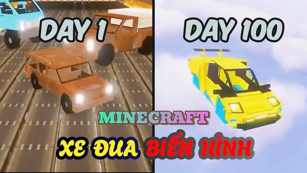 Hikimi T&oacute;m Tắt 100 Ng&agrave;y Sinh Tồn Minecraft Trở Th&agrave;nh Xe Đua Biến H&igrave;nh Si&ecirc;u Kh&oacute;