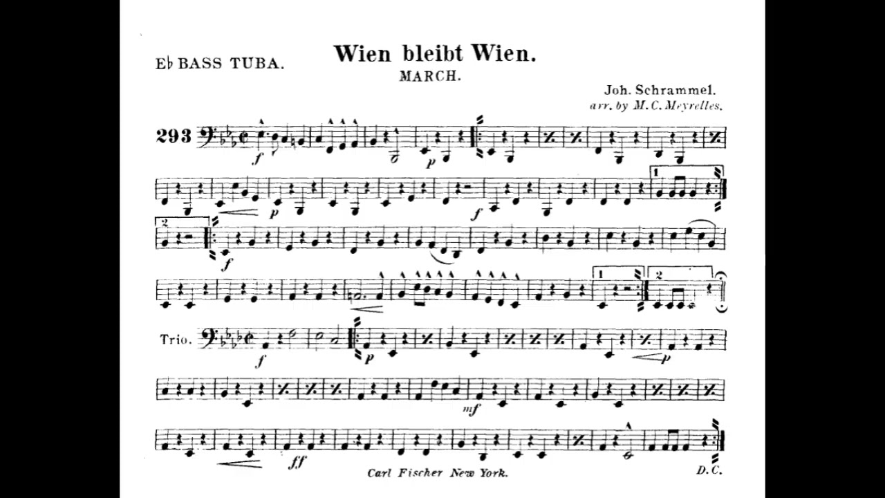 Wien Bleibt Wien Marcsh - Eb BASS TUBA