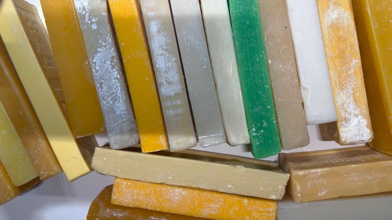 ASMR cutting dry soap/oddly carving soap/satisfying relaxing crunchy sounds/Crushing soap ASMR #4628