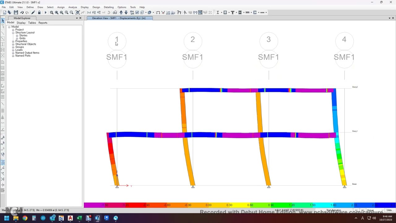 ETABS Special Moment Frame 2D Analysis RBS connection