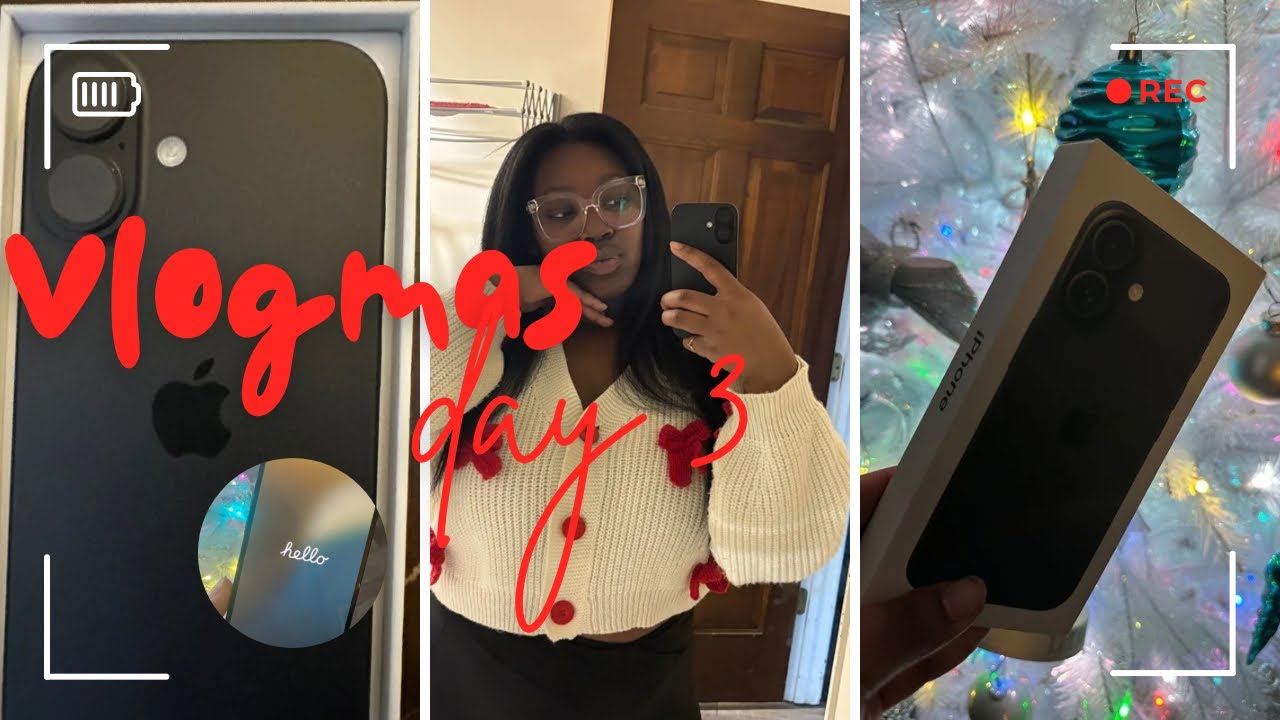 Vlogmas day 3 🎀🎄:  I got a new phone!! *iphone 16 unboxing + mini set up* ♡