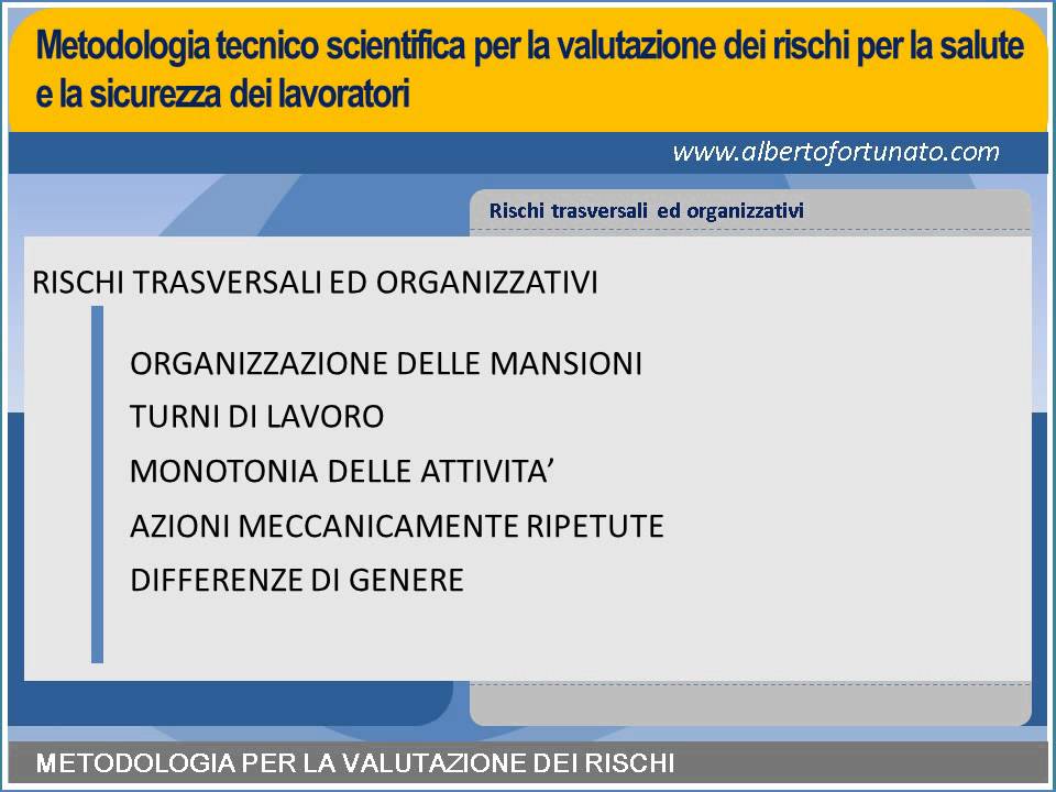 6 Valutazione dei rischi. La classificazione dei rischi