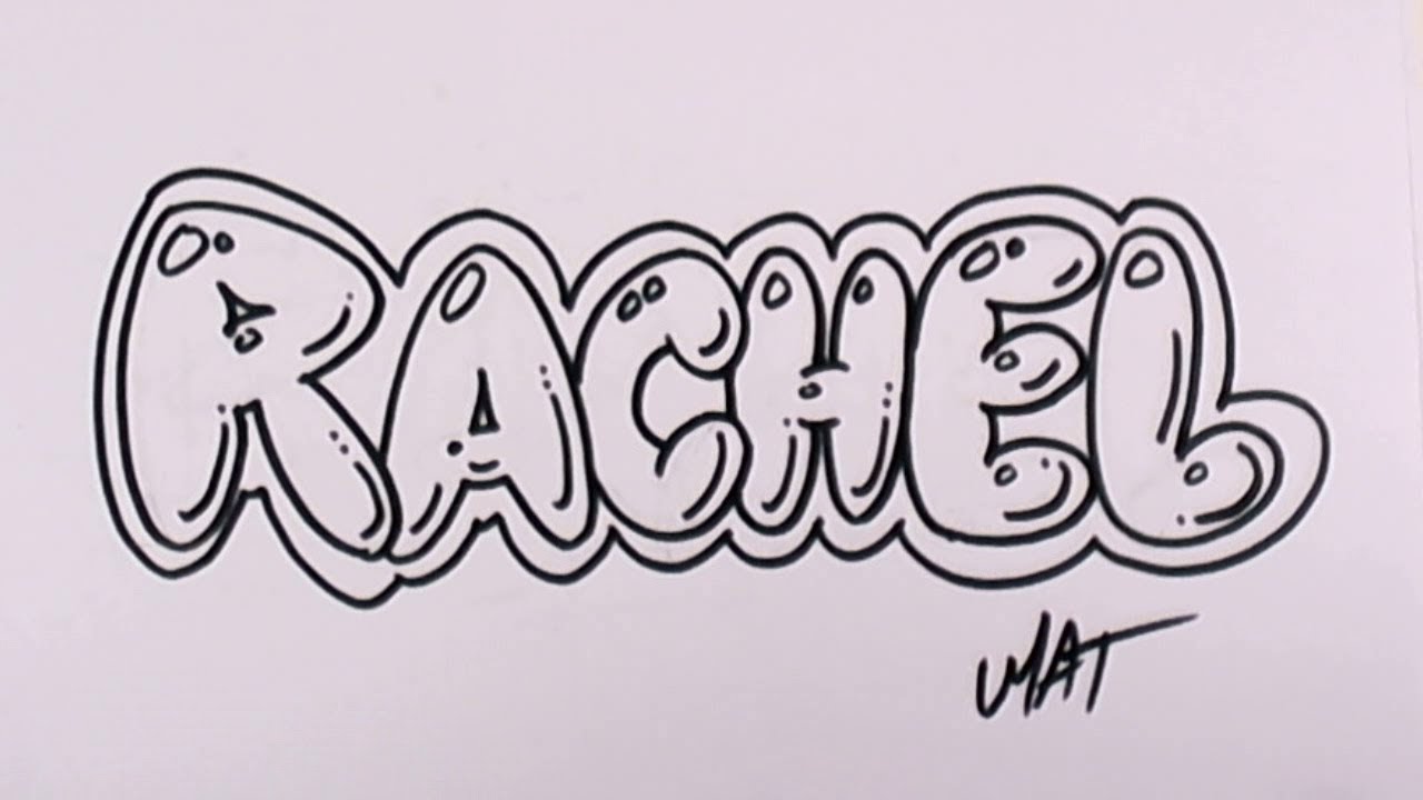 Graffiti Writing Rachel Name Design #46 in 50 Names Promotion | MAT