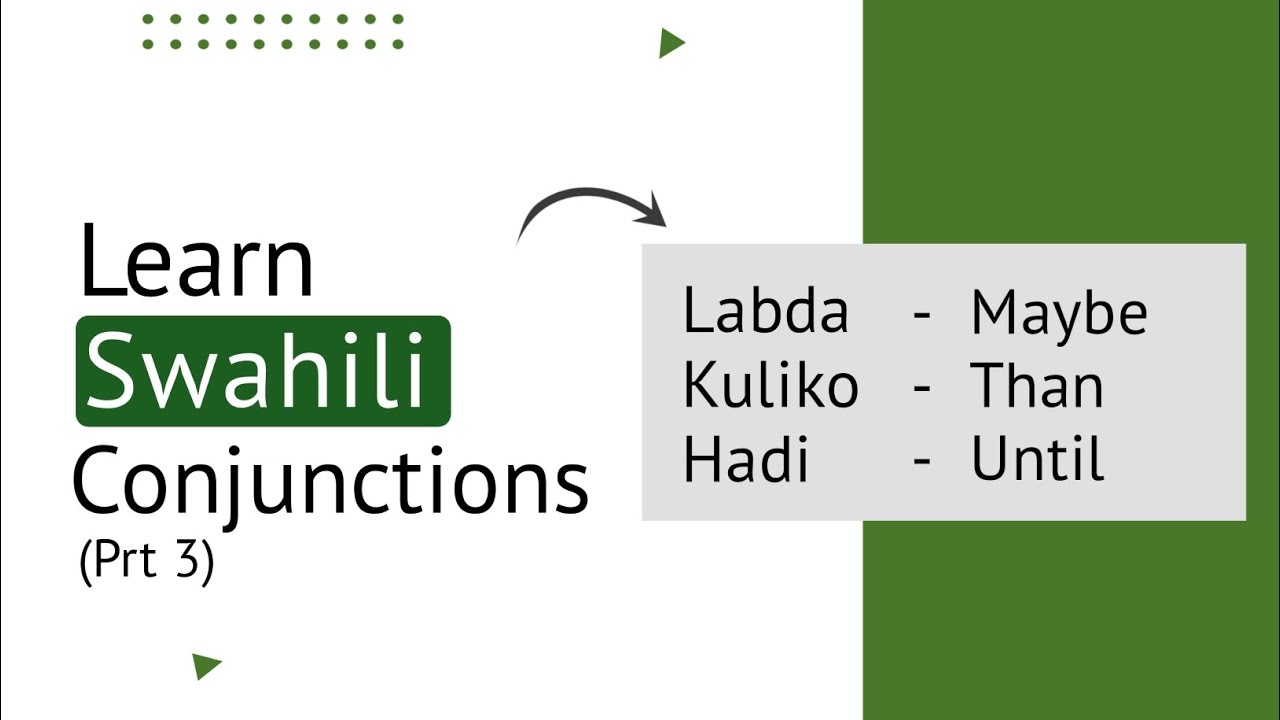 LEARN SWAHILI CONJUNCTIONS (PRT 3) || BEGINNER SWAHILI LESSONS