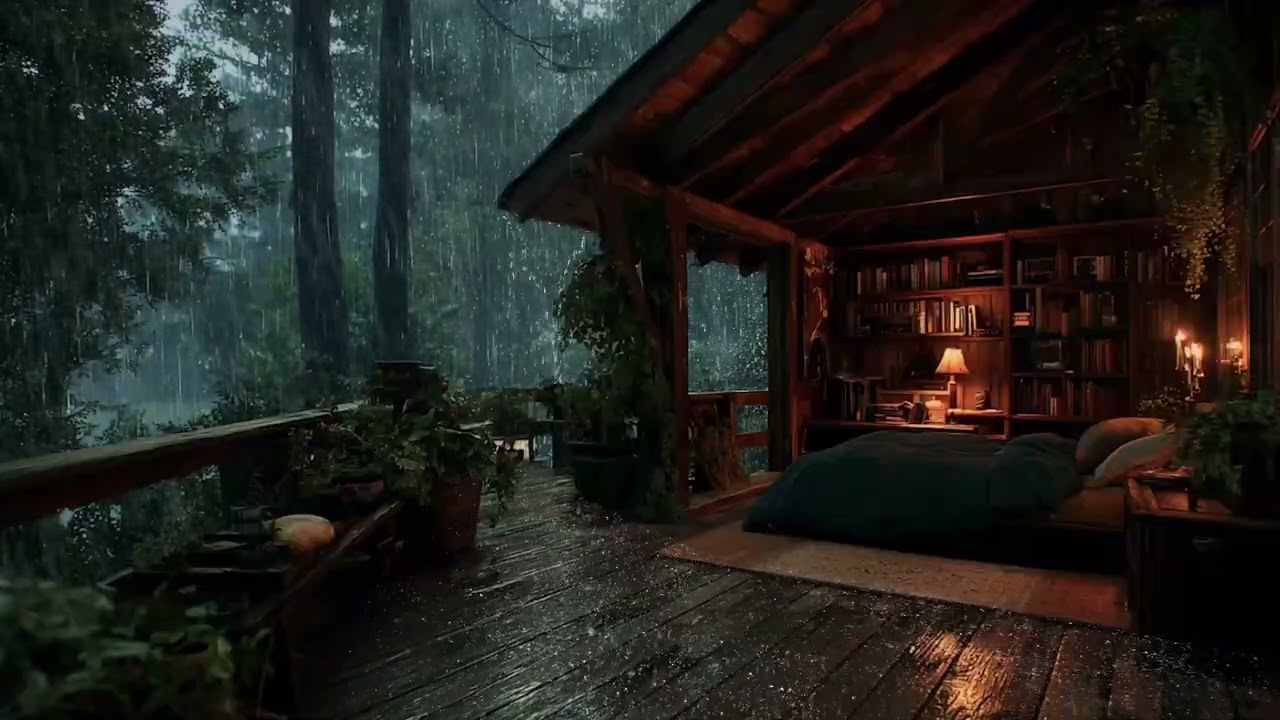 Midnight Rain in the Woods 🌙🌧 | Deep Sleep Rain Sounds for Relaxation