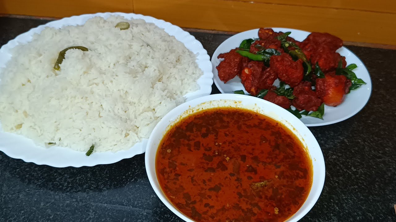 Hotel style Sherwa, Ghee rice & Chicken 65