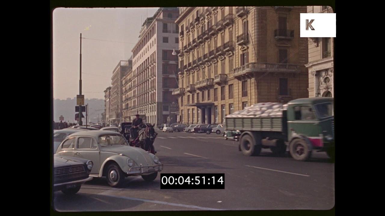 1960s Naples, Traffic, Italy in HD from 35mm
