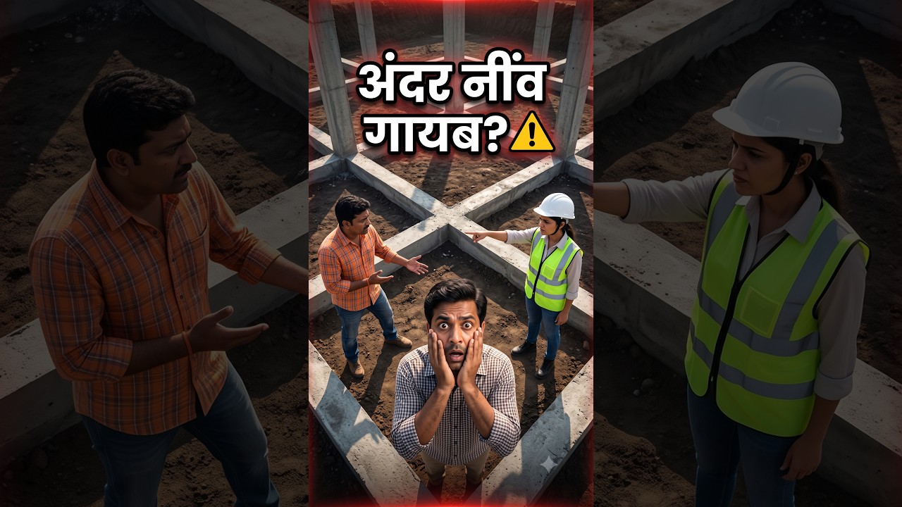 अंदर की दीवारों के नीचे नींव जरूरी है क्या? ❌ #shorts #ytshorts #construction