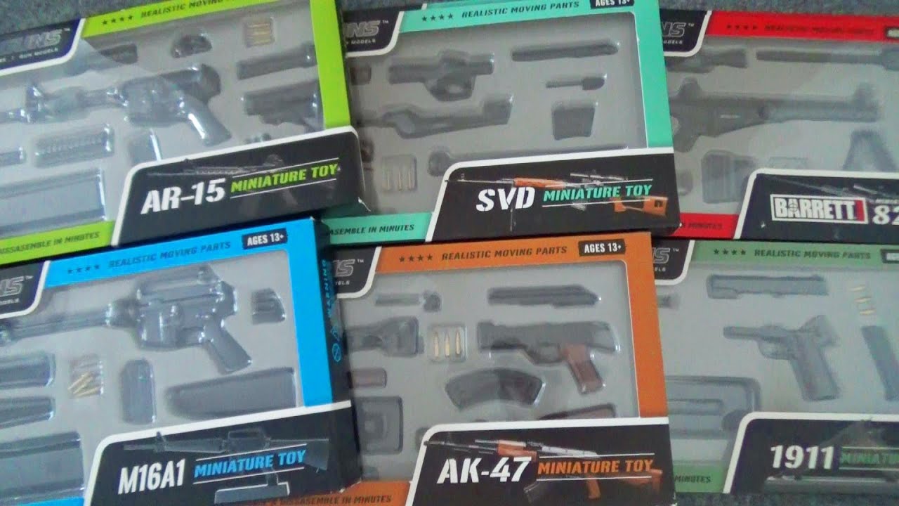 GOAT GUNS (goat gun) Распаковка миниатюрных игрушечных пистолетов ♪ AK-47, AR-15, M16 и т.д.