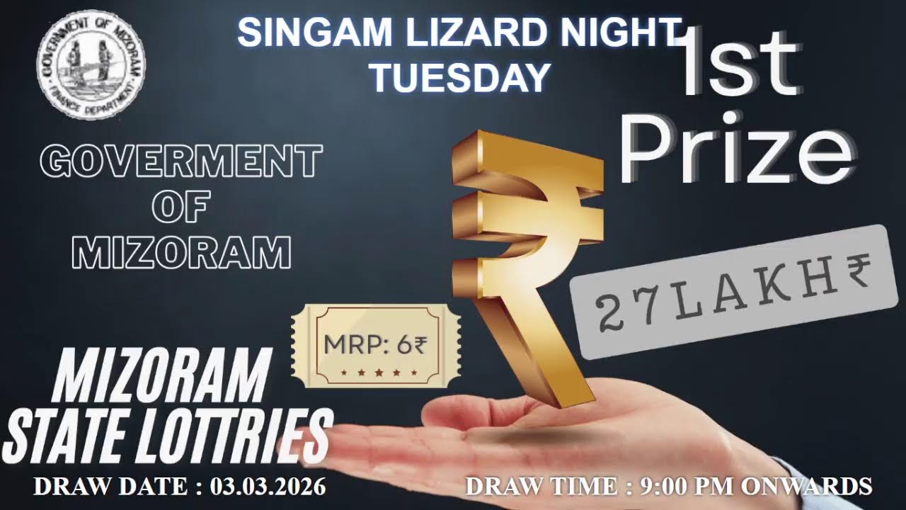 SINGAM MIZORAM LOTTERY LIVE DROW...