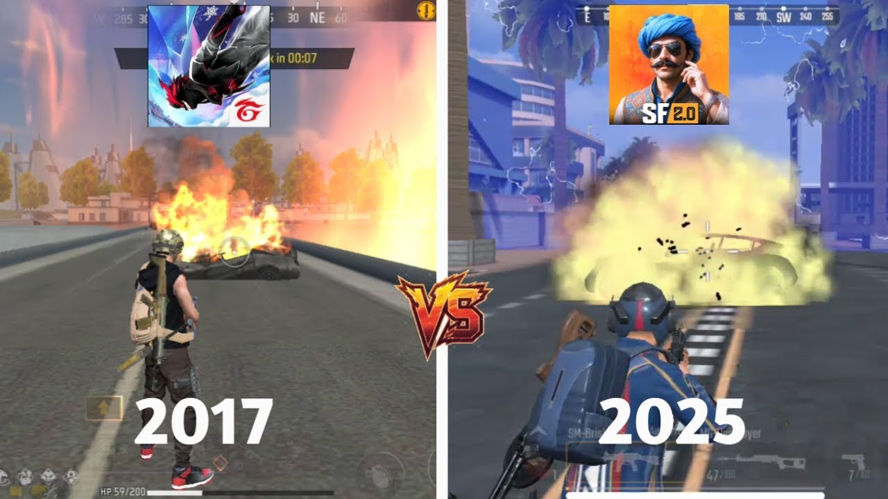 Scarfall 2.0 vs free fire - Physics And Details Comparison