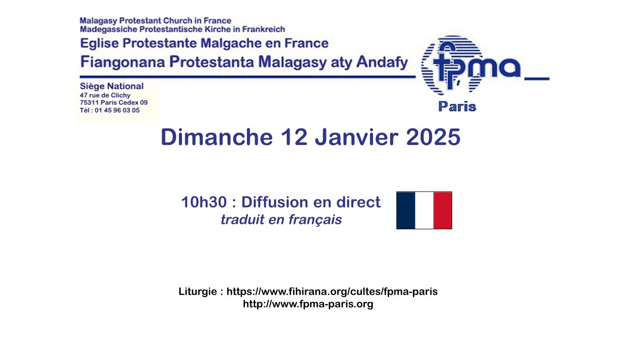[ Culte ] Dimanche 12 Janvier 2025