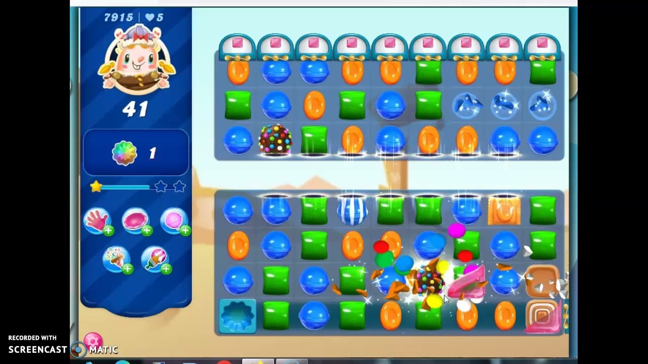 Candy Crush Saga Level 7915 No Boosters 10 Gold Bars