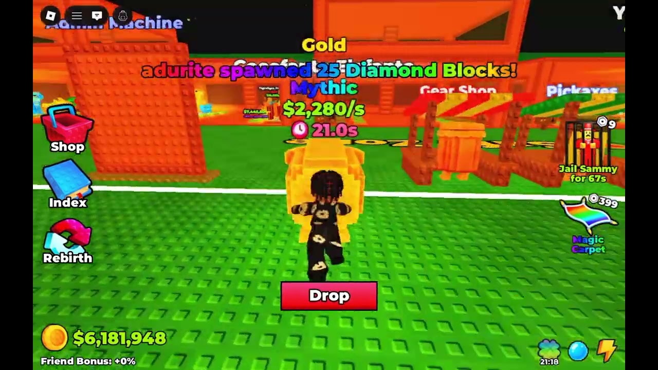 Play break a lucky block but there was admin abuse ( got crazy stuff!!!)