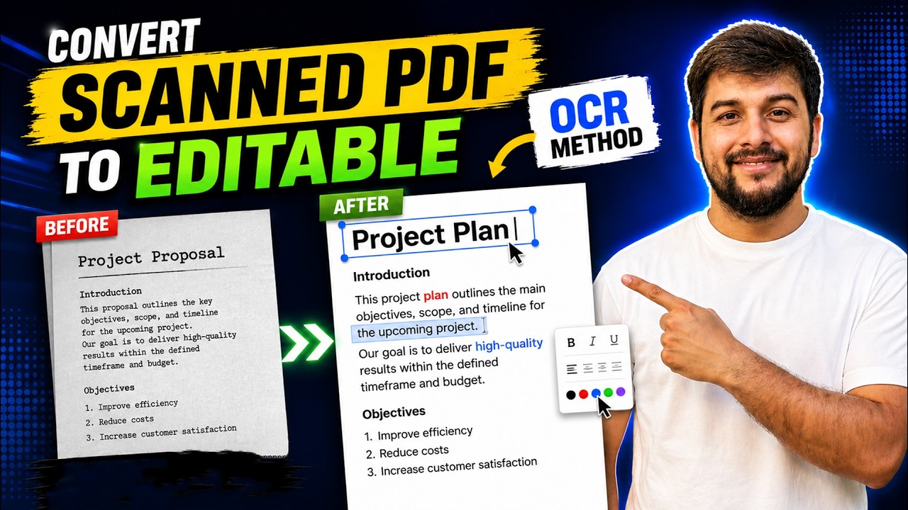 How to Make a Scanned PDF Searchable or Editable Using OCR | Convert Scanned PDF to Editable