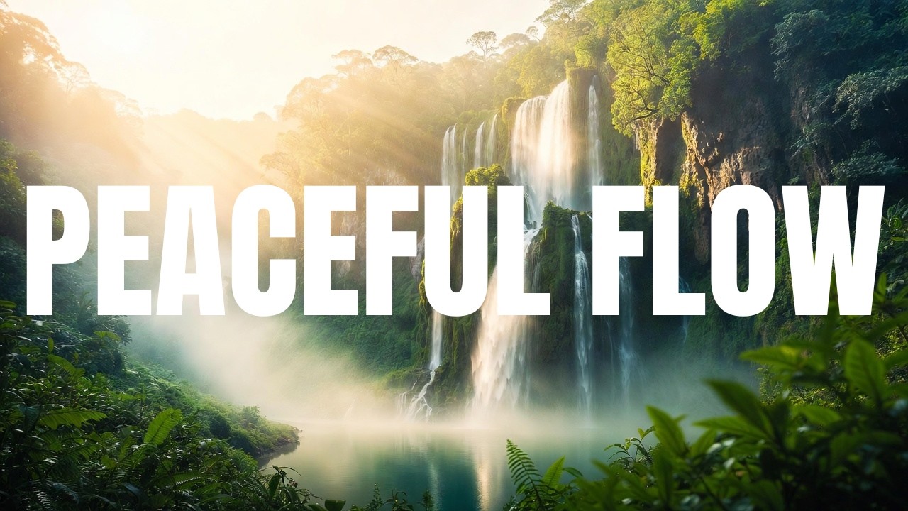LOFI Nature Vibes Cascading Waterfall & Rainforest Sounds to Chill or Relax to Sleep